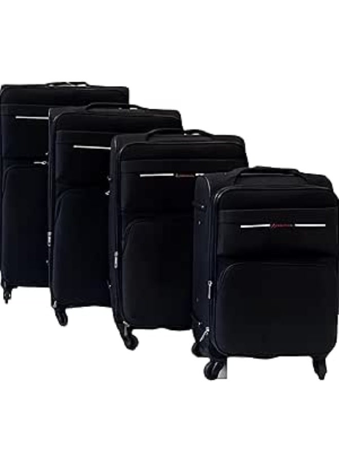 4-Piece Hardshell Travel Luggage Set, Lightweight Trolley Bags with 360° Spinner Wheels & Secure Combination Lock, Black - Image 2